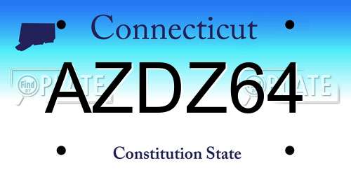 AZDZ64 Connecticut License Plate