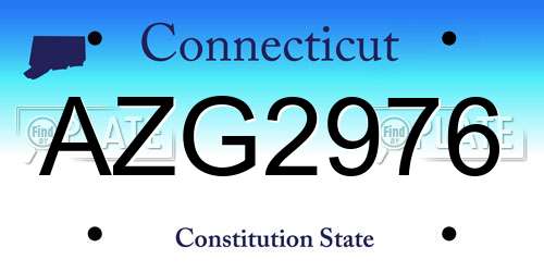 AZG2976 Connecticut License Plate