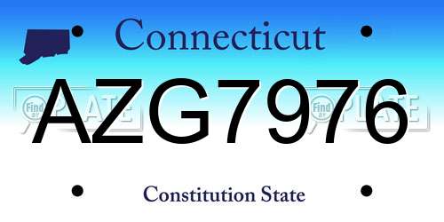 AZG7976 Connecticut License Plate