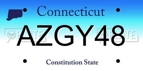 AZGY48 Connecticut License Plate