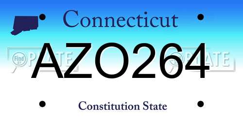 AZO264 Connecticut License Plate