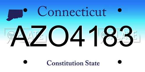 AZO4183 Connecticut License Plate