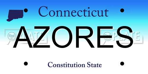 AZORES Connecticut License Plate
