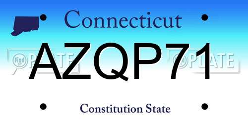AZQP71 Connecticut License Plate