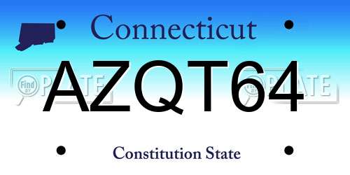 AZQT64 Connecticut License Plate
