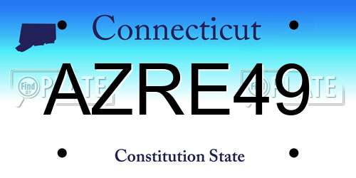 AZRE49 Connecticut License Plate