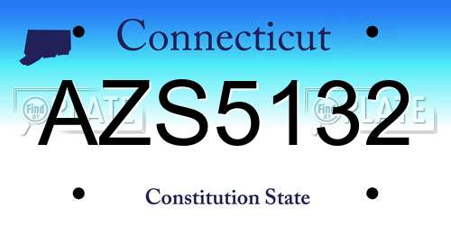 AZS5132 Connecticut License Plate