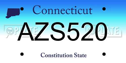 AZS520 Connecticut License Plate