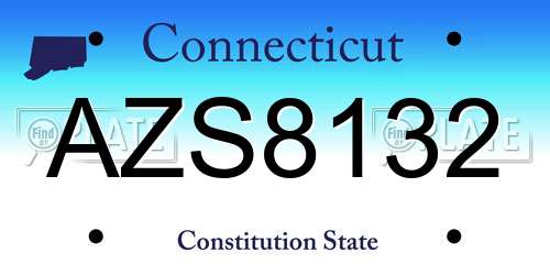 AZS8132 Connecticut License Plate