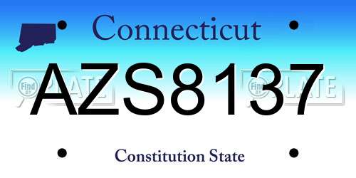 AZS8137 Connecticut License Plate