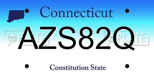 AZS82Q Connecticut License Plate