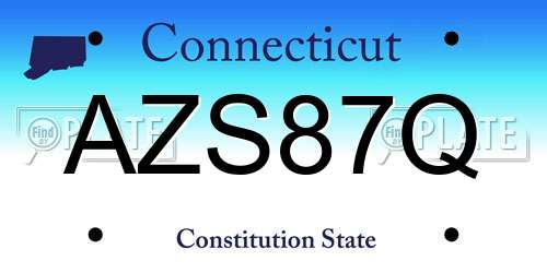 AZS87Q Connecticut License Plate