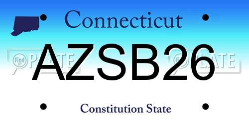 AZSB26 Connecticut License Plate