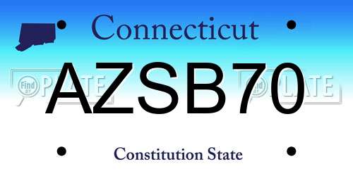 AZSB70 Connecticut License Plate