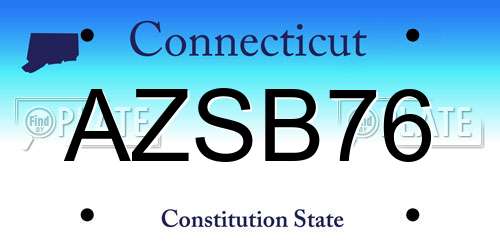 AZSB76 Connecticut License Plate