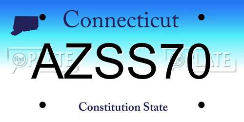 AZSS70 Connecticut License Plate