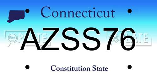 AZSS76 Connecticut License Plate