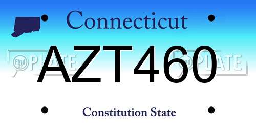AZT460 Connecticut License Plate