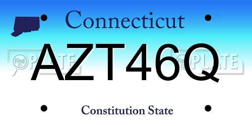 AZT46Q Connecticut License Plate