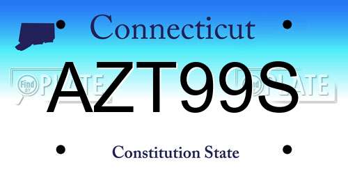 AZT99S Connecticut License Plate