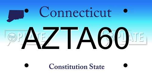 AZTA60 Connecticut License Plate