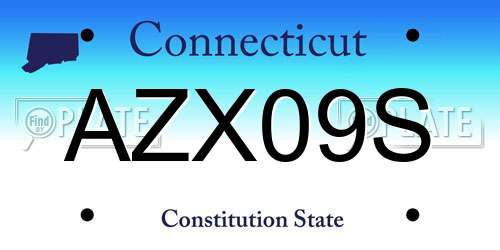 AZX09S Connecticut License Plate