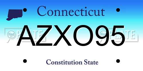 AZXO95 Connecticut License Plate