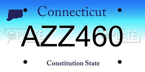 AZZ460 Connecticut License Plate