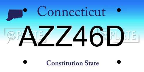 AZZ46D Connecticut License Plate