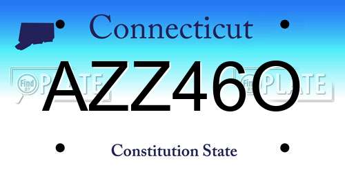AZZ46O Connecticut License Plate