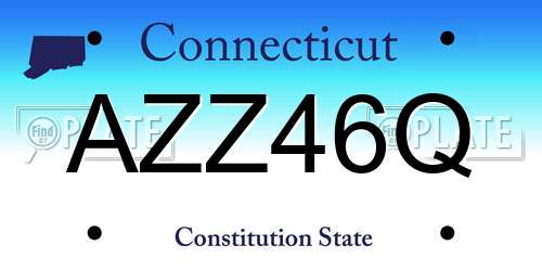 AZZ46Q Connecticut License Plate
