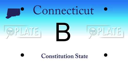B Connecticut License Plate