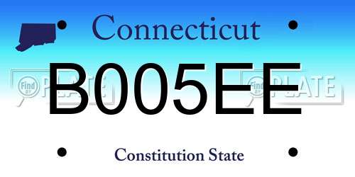 B005EE Connecticut License Plate