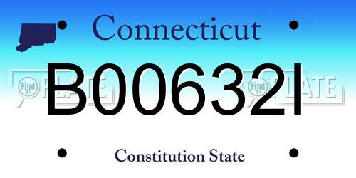 B00632I Connecticut License Plate