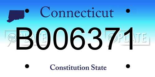 B006371 Connecticut License Plate