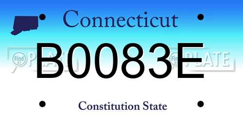B0083E Connecticut License Plate