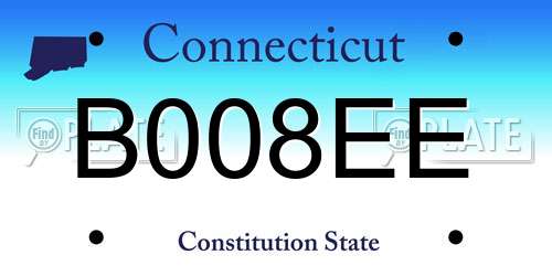B008EE Connecticut License Plate