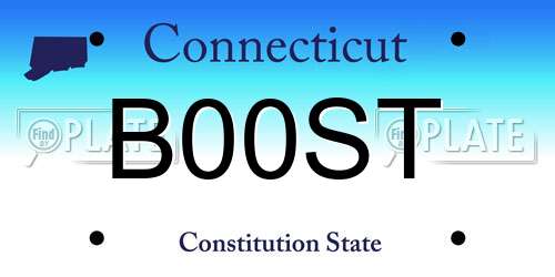 B00ST Connecticut License Plate