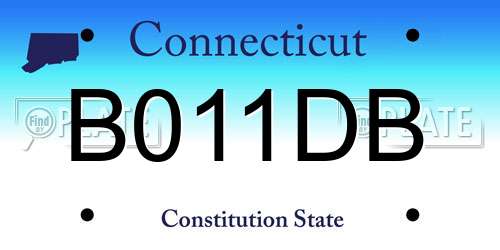 B011DB Connecticut License Plate
