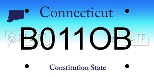 B011OB Connecticut License Plate