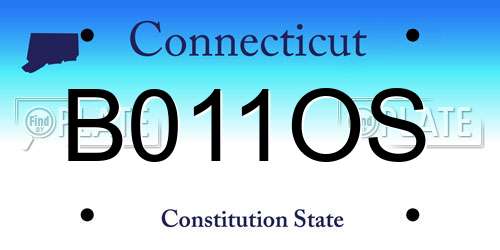 B011OS Connecticut License Plate