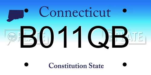 B011QB Connecticut License Plate
