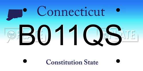 B011QS Connecticut License Plate