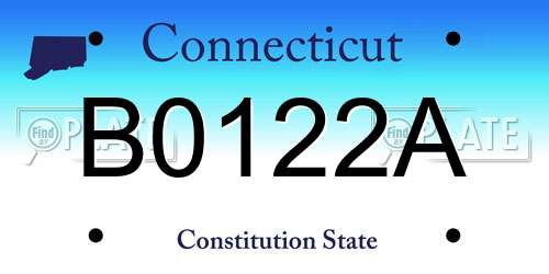 B0122A Connecticut License Plate