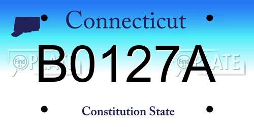 B0127A Connecticut License Plate