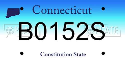 B0152S Connecticut License Plate