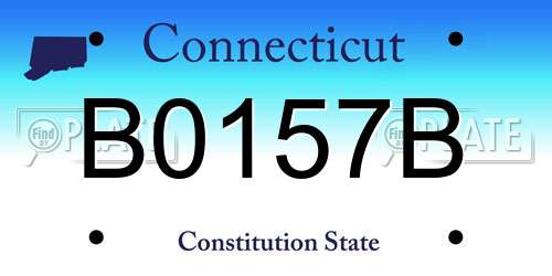 B0157B Connecticut License Plate