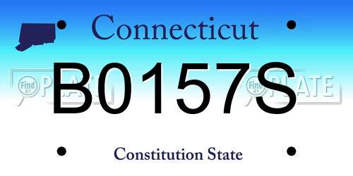 B0157S Connecticut License Plate