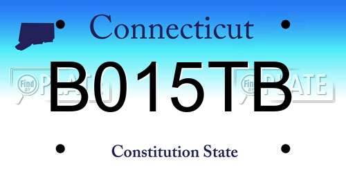 B015TB Connecticut License Plate