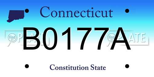 B0177A Connecticut License Plate